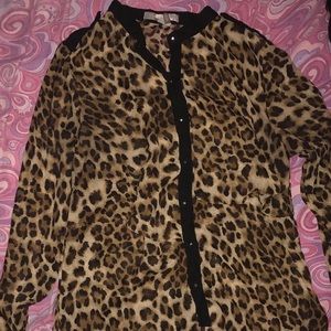 FOREVER 21 CHEETAH PRINT SHIRT.